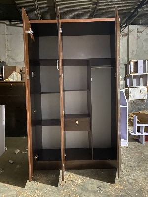 Picture of Antique Secure 3-Door Almirah, Partex MDF Laminated Board Wardrobe 72/48