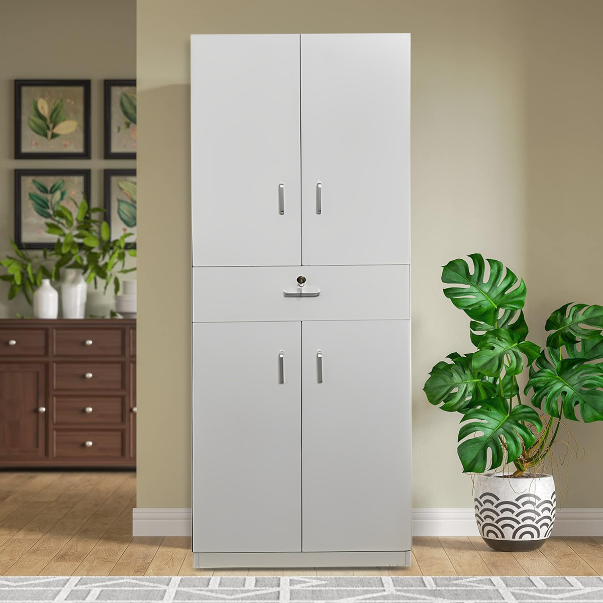 Picture of Unique Design 4 Door Almirah with Locker Drawer/ Bedroom Furniture Wardrobe/ Cloth Storage Cabinet by Best Quality Furniture M
