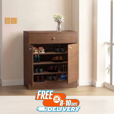 Picture of Modern Shoe Rack with Cover Shoe Shelf Laminated Board (Finish Color - Beech and Mahoghany) - Best Quality Furniture - Minimalistic Sophisticati Mon