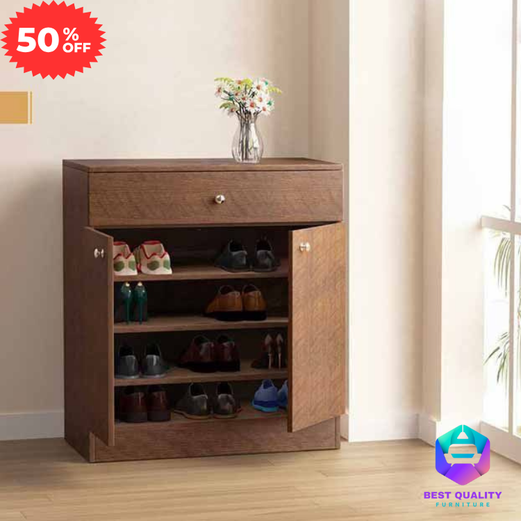 Picture of Modern Shoe Rack with Cover Shoe Shelf Laminated Board (Finish Color - Beech and Mahoghany) - Best Quality Furniture - Minimalistic Sophisticati Mon