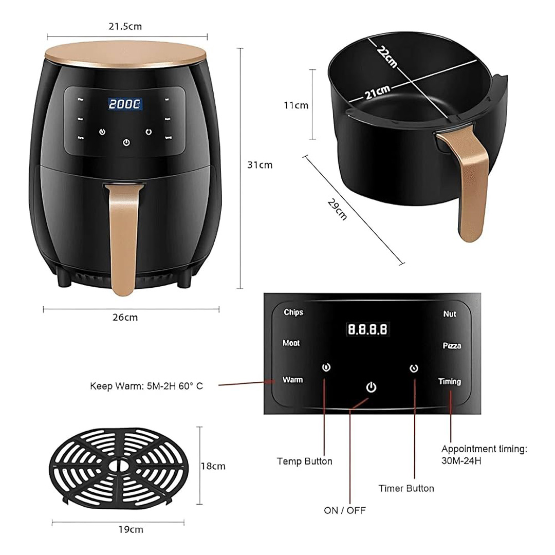 Picture of National Air Fryer With Digital Touschscreen - 6 Ltr Picture of National Air Fryer With Digital Touschscreen - 6 Ltr