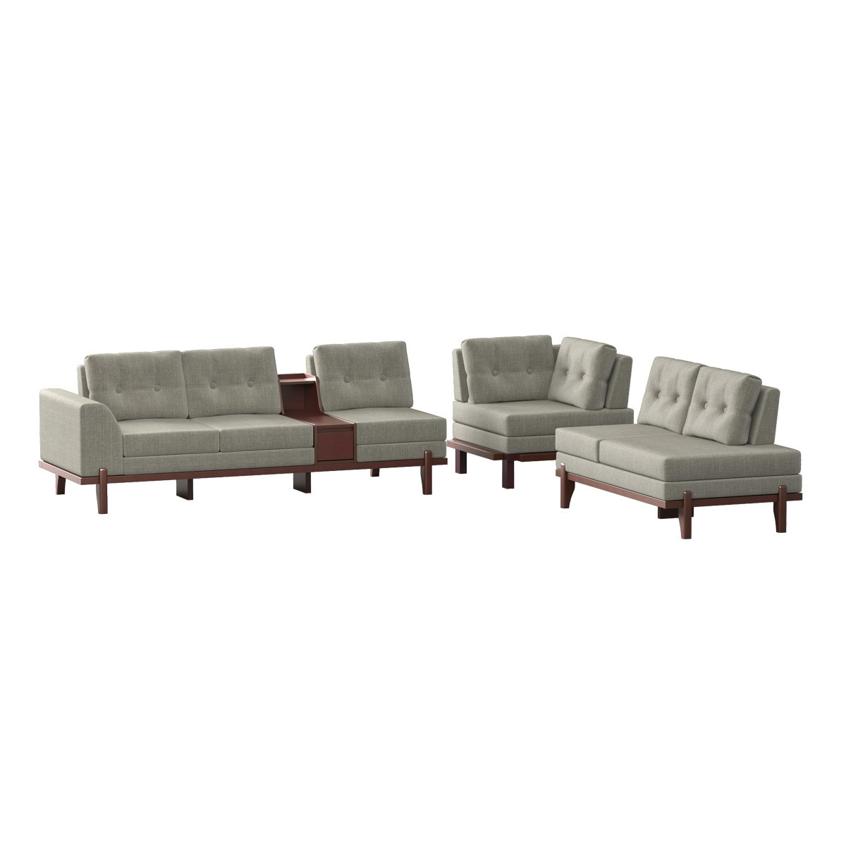 Picture of REGAL WOODEN SOFA- PERILIN SDC-395-3-1-20 (L SHAPE SOFA SET)-FABRIC-2186