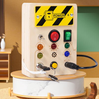Spark Station LED Montessori Busy Board — Wooden Sensory Switch Panel (Ages 1–4). Baby World Bangladeshonline shop bangladeshothoba.com