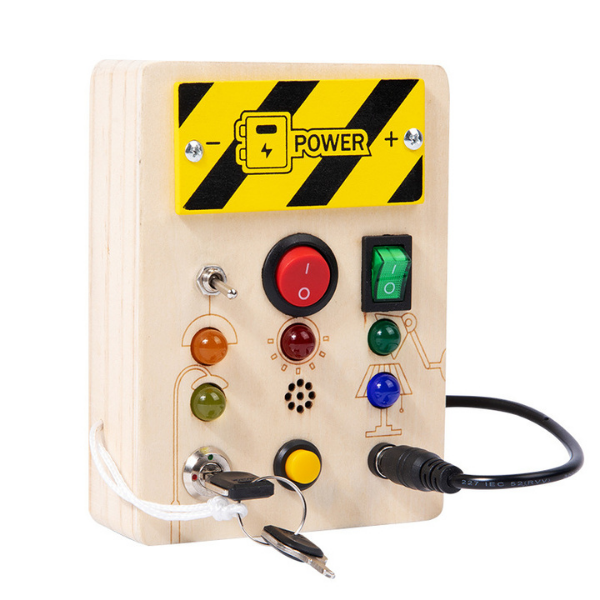 Spark Station LED Montessori Busy Board — Wooden Sensory Switch Panel (Ages 1–4). Baby World Bangladeshonline shop bangladeshothoba.com