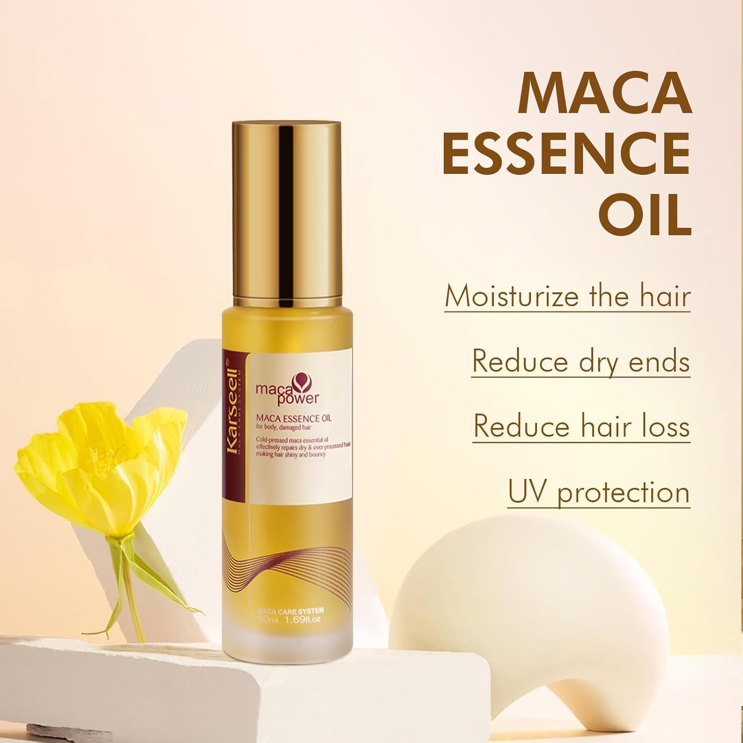 Picture of Karseell Moroccan Argan Oil for Hair Healing Cold Pressed Weightless Argan Oil Hair Serum for Dry Damaged Hair 50ml