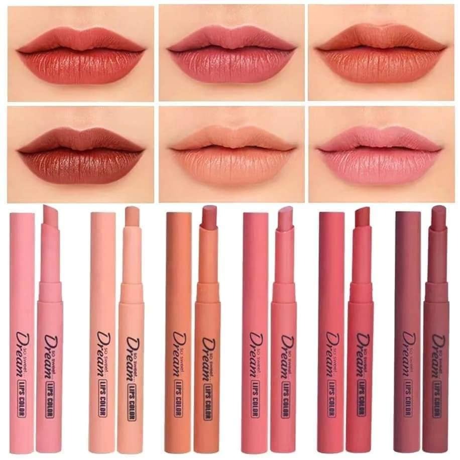 Picture of Heng Fang Refreshing Mate Lipstick 6 pc set Multi Colours Set Cute Colours
