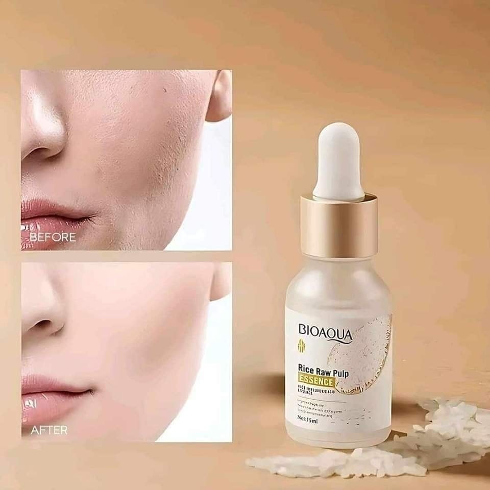 Picture of BIOAQUA Rice Raw Pulp Essence, Hyaluronic Acid Rice SerumImprove Hyperpigmentation, Boost Collagen, Vitality Shrink Pores Skin Care-15ml