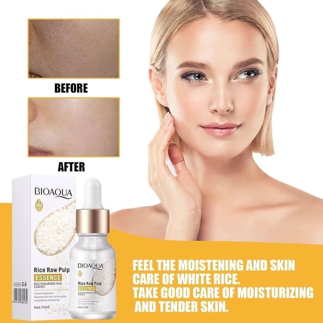 Picture of BIOAQUA Rice Raw Pulp Essence, Hyaluronic Acid Rice SerumImprove Hyperpigmentation, Boost Collagen, Vitality Shrink Pores Skin Care-15ml