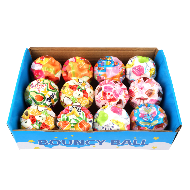 Picture of  Patterned Super-Bouncy Ball Set | Rainbow, Dot, & Fruit Design Playballs | Exciting & Durable Classic Toy