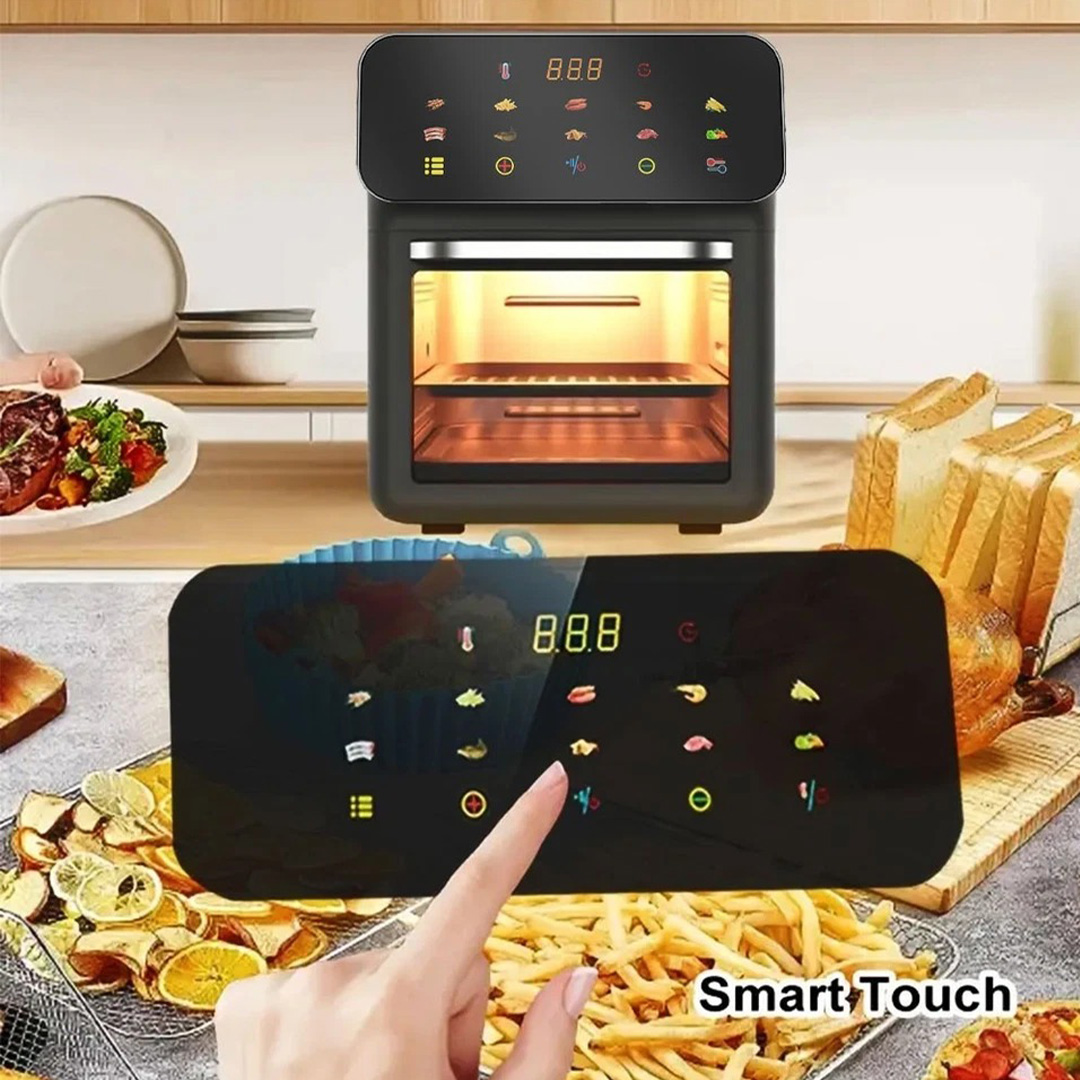 Picture of Hoffmans Glass Window View 12Ltr Professional 10-in-1 Multifunctional Digital Air Fryer With Smart LCD Touch Control HM-786 