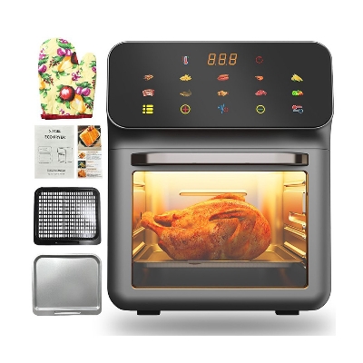 Picture of Hoffmans Glass Window View 12Ltr Professional 10-in-1 Multifunctional Digital Air Fryer With Smart LCD Touch Control HM-786 
