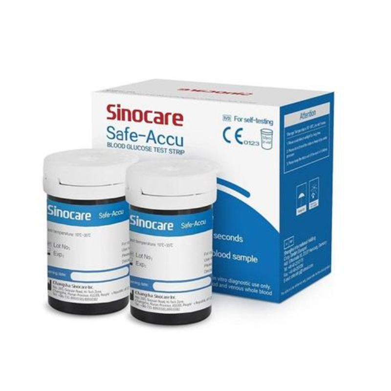 Picture of Sinocare Safe Accu Test Strips, Blood Glucose Sugar Test 25+25 = 50 Pcs