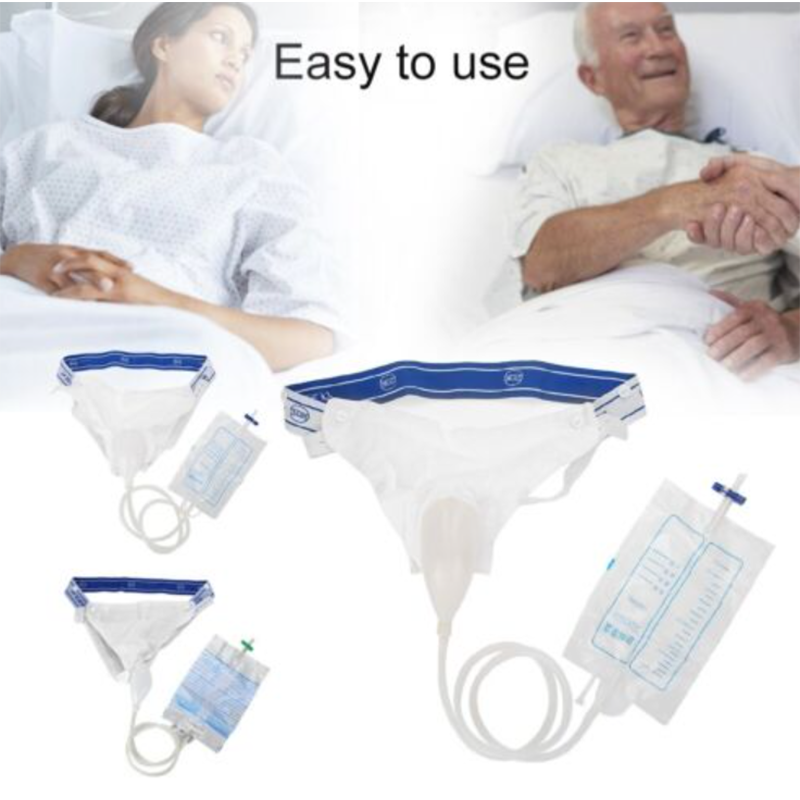 Picture of Urinal for Men, Urine Collect Bag, Reusable Silicone Urine Collector Portable Wearable Male Urinary Drainage Bag System for Adults