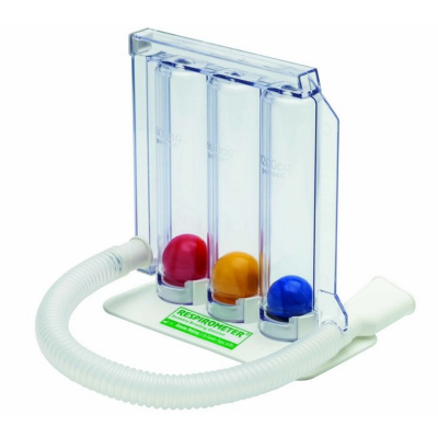 Picture of Respirometer Exerciser, 3-ball Incentive Spirometer Breathing Respiratory Exerciser Lung Function Training Instrument HealthAndYoga(TM) Deep Breathing Exerciser - Breath Exercise Measurement System, Made in China