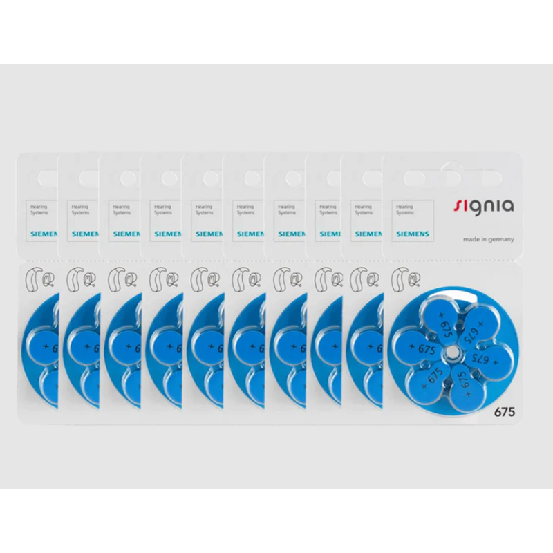 Picture of 60 cells x Siemens Signia 675 Size Hearing aid batteries 1 box