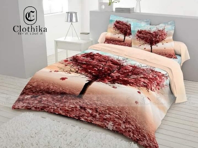 Picture of Digital Home tex Luxury Panel Fashionable Bedsheet with 2 pillows cover & 1 side pillow cover  for Home Decoration from Clothika