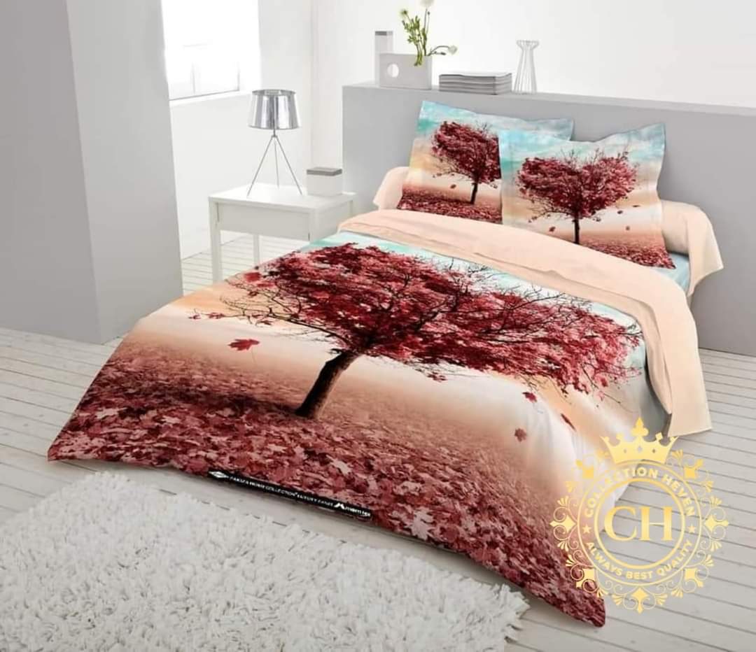 Picture of Digital Home tex Luxury Panel Fashionable Bedsheet with 2 pillows cover & 1 side pillow cover  for Home Decoration from Clothika