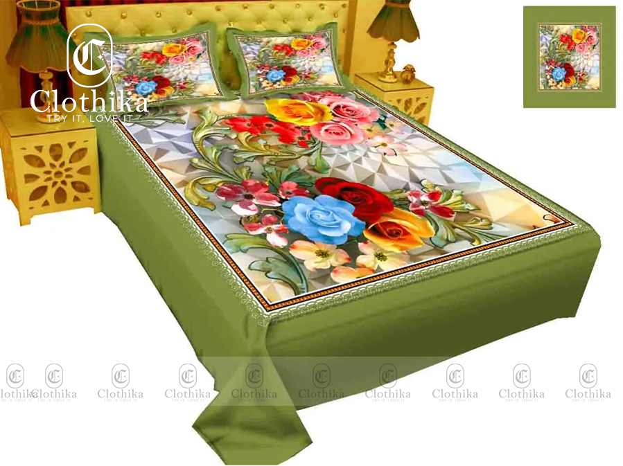 Picture of Digital Home tex Luxury Panel Fashionable Bed Sheet for Home Decoration from Clothika
