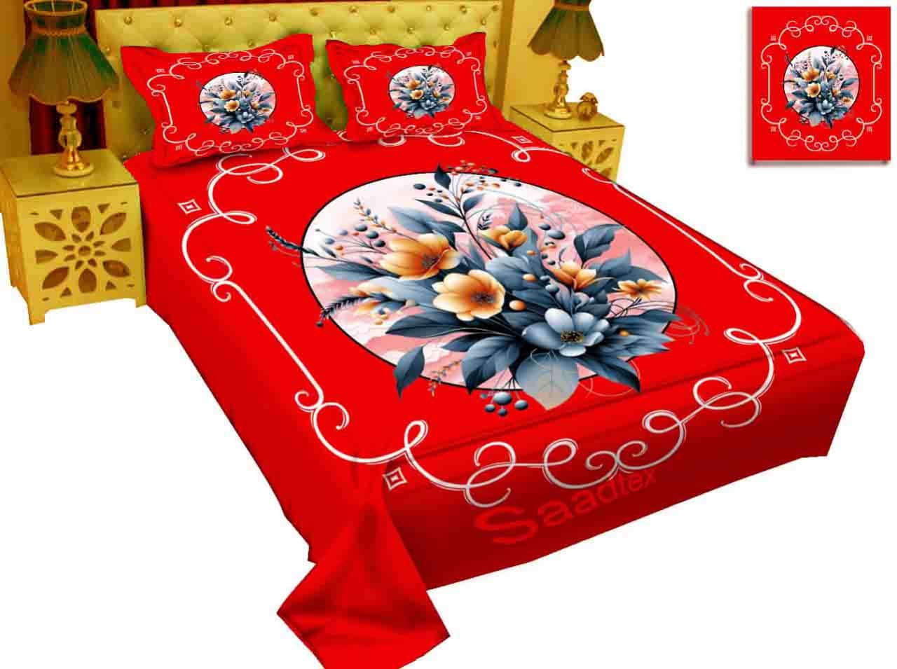 Picture of Eid Collection New Luxury Panel Bedsheet king size with 2 pillows cover