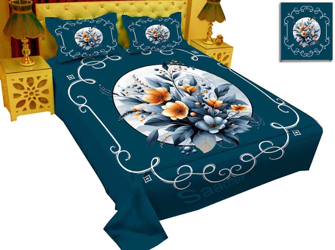 Picture of Eid Collection New Luxury Panel Bedsheet king size with 2 pillows cover