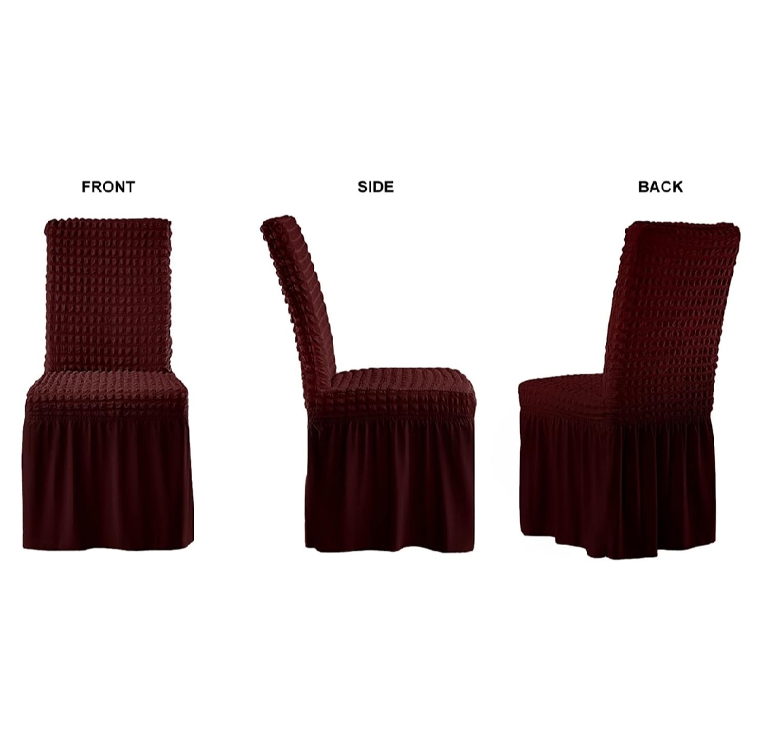 Picture of 6 seats Turkish Spandex Elastic Chair Cover Maroon Colour From- CLOTHIKA