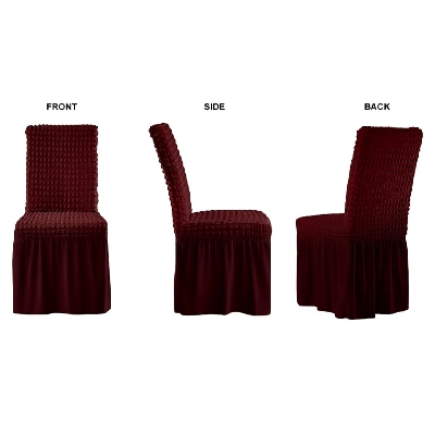 Picture of 6 seats Turkish Spandex Elastic Chair Cover Maroon Colour From- CLOTHIKA