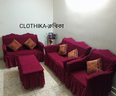 Picture of Maroon Colour Original Premium Quality Turkish Sofa Cover 2+2+1=5seats from CLOTHIKA