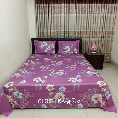 Picture of Luxury Twill Cotton Bedsheet king size(8feet/7.5feet) with 2 pillows cover from CLOTHIKA