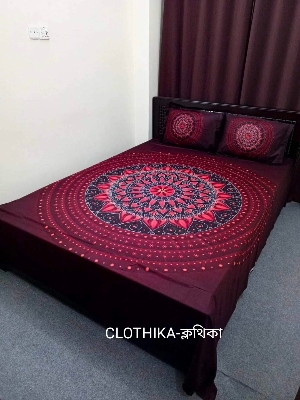 Picture of Home Tex Bedsheet king szie(8feet/7.5feet) with 2 pillows cover from CLOTHIKA