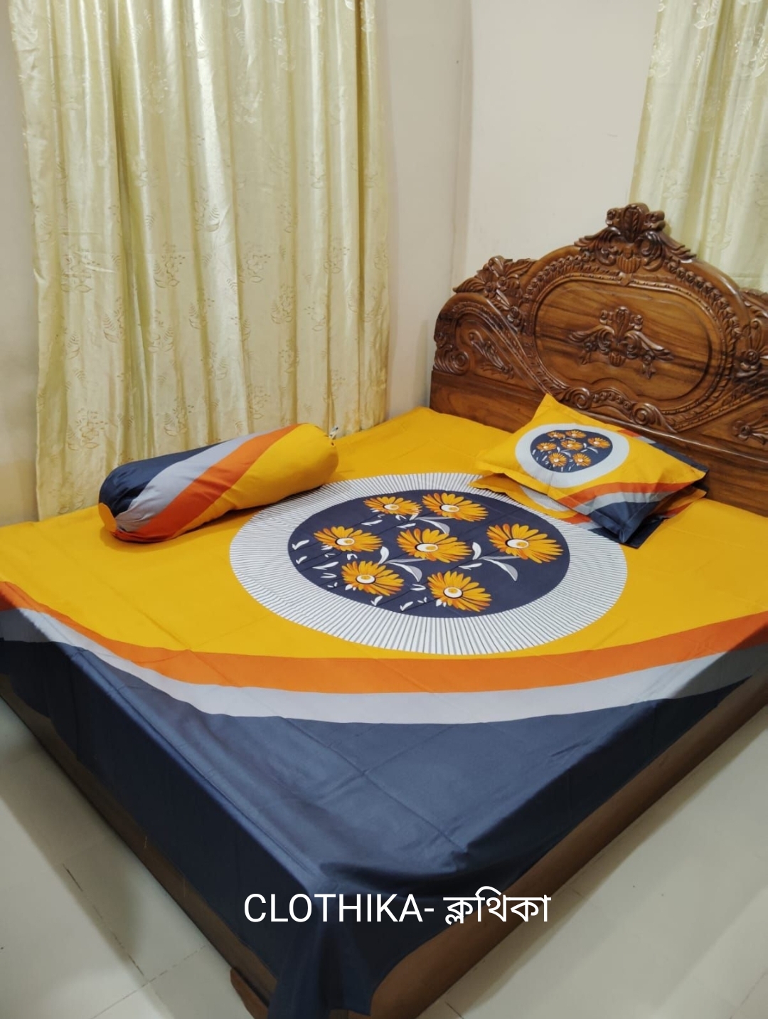 Picture of Premium Quality Bedsheet king size(8feet/7.5feet) with 2 pillows cover & 1side pillow cover