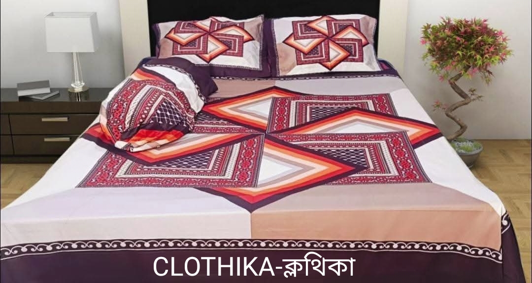 Picture of Digital Home Tex Luxury Panel Bedsheet king size (8feet/7.5feet) with 2 pillows cover