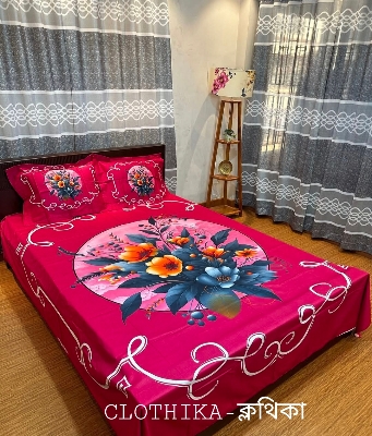 Picture of Home Tex Bedsheet king size (8feet/7.5feet) with 2 pillows cover from CLOTHIKA