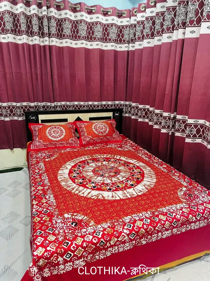 Picture of Home Tex Panel Bedsheet king size (8feet/7.5feet) with 2 pillows cover from CLOTHIKA