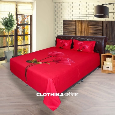Picture of Digital Home Tec Luxury Panel Bedsheet with 2 pillows cover & 1side pillow cover for Home decorations