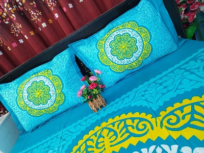 Picture of New Design Luxury Panel Bedsheet king size (8feet/7.5feet) with 2 pillows cover for Home decorations