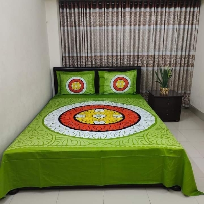 Picture of Luxury Panel Bedsheet king size (8feet/7.5feet) with 2 pillows cover & 1 side pillow cover for Home decorations
