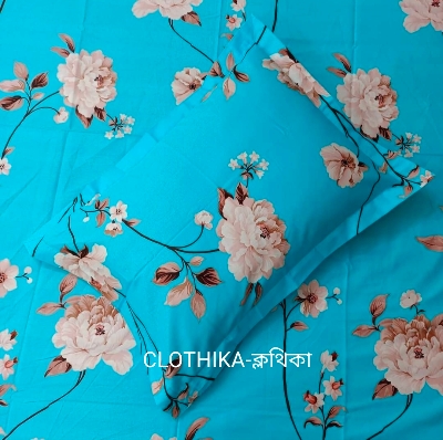 Picture of Twill Cotton Bedsheet king size?(8feet/7.5feet) with 2 pillows cover & 1 side pillow cover for home decorations