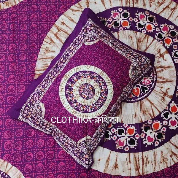 Picture of Batik Print Premium quality Panel bedsheet king size (8feet/7.5feet) with 2 pillows cover for home decorations