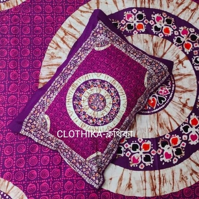 Picture of Batik Print Premium quality Panel bedsheet king size (8feet/7.5feet) with 2 pillows cover for home decorations