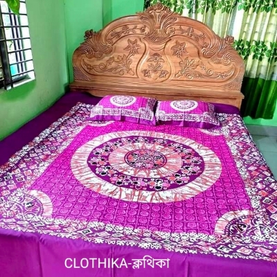 Picture of Batik Print Premium quality Panel bedsheet king size (8feet/7.5feet) with 2 pillows cover for home decorations
