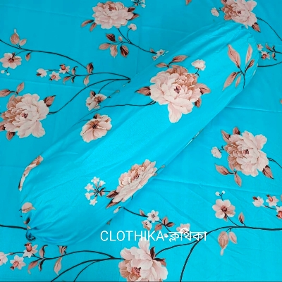 Picture of Twill Cotton Premium Bedsheet with 2 pillows cover & 1 side pillow cover for home decorations