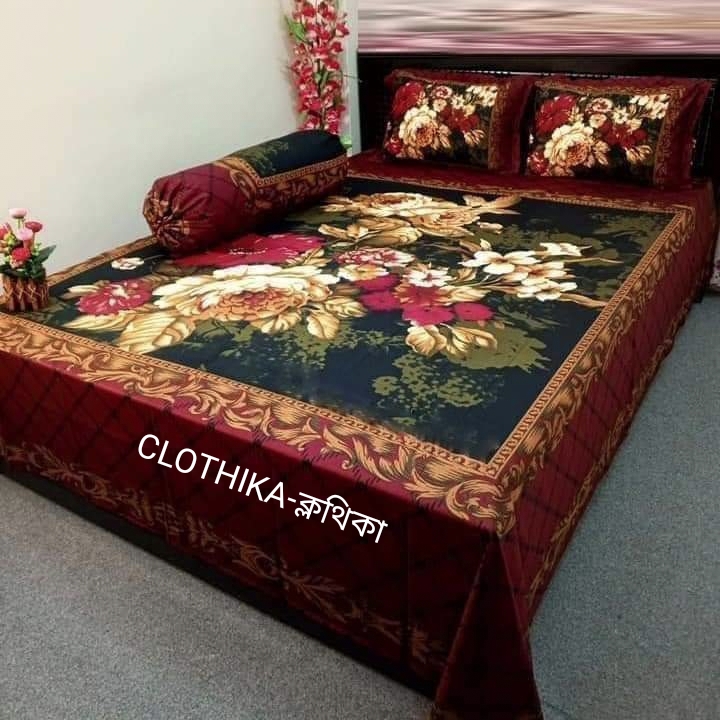 Picture of Premium Quality panel Bedsheet king size(8feet/7.5feet) with 2 pillows cover & 1side pillow cover for home decorations