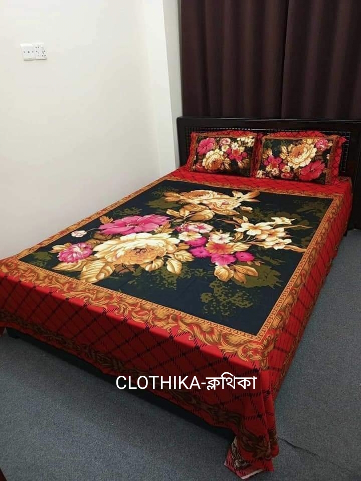 Picture of Premium Quality panel Bedsheet king size(8feet/7.5feet) with 2 pillows cover & 1side pillow cover for home decorations