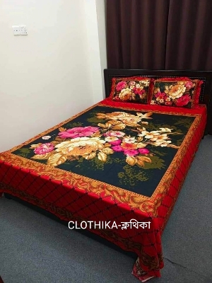 Picture of Premium Quality panel Bedsheet king size(8feet/7.5feet) with 2 pillows cover & 1side pillow cover for home decorations