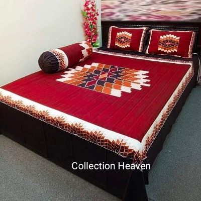 Picture of New Design Premium Quality panel Bedsheet king size(8feet/7?5feet) with 2 pillows cover &1 side pillow cover for home decorations