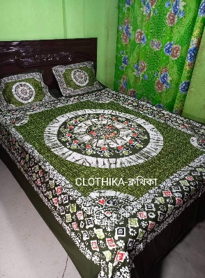 Picture of New Design Luxury Panel Bedsheet king size(8feet/7.5feet) with 2 pillows cover & 1 side pillow cover for home decorations
