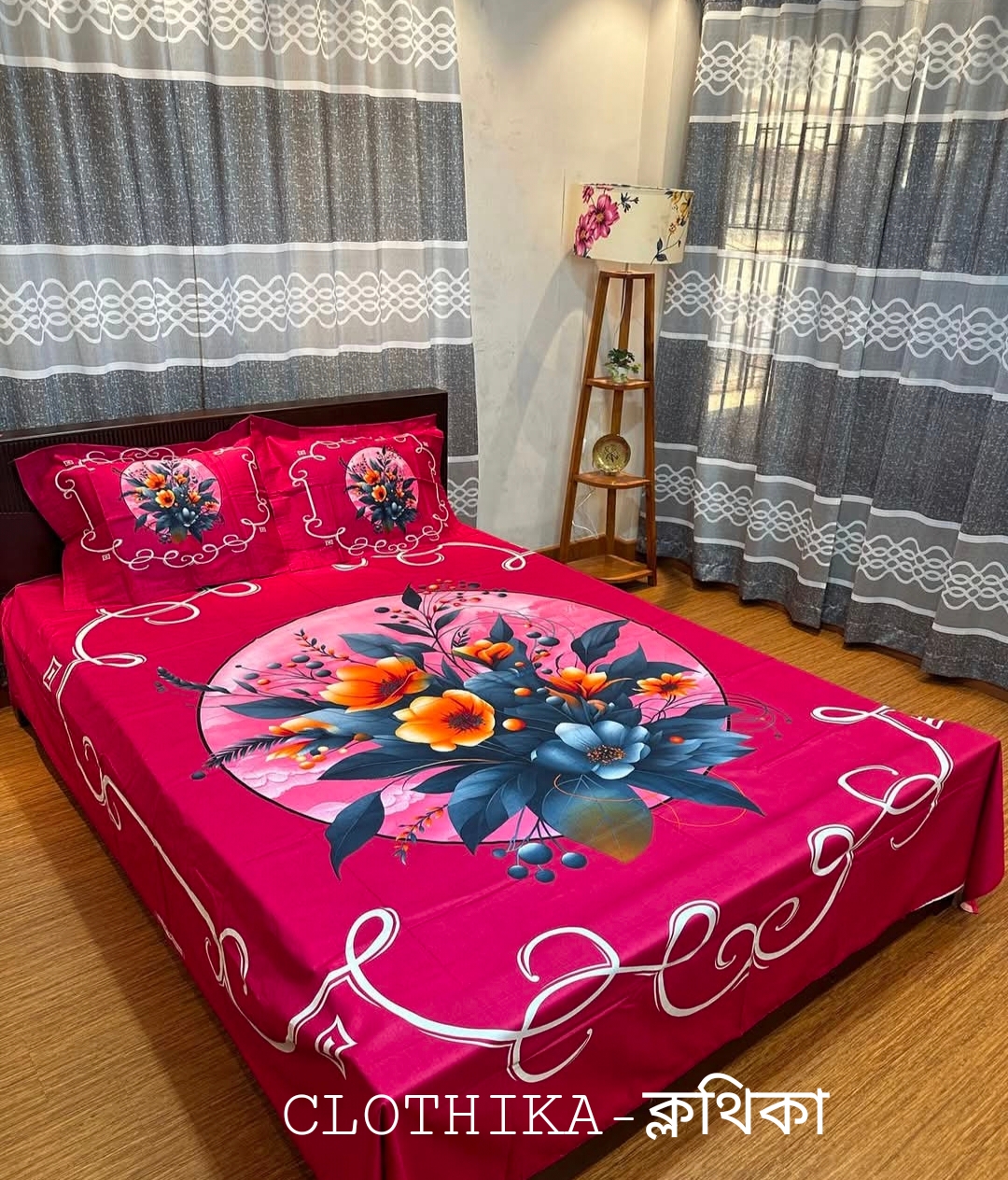 Picture of New Design Luxury Panel Bedsheet king size(8feet×7.5feet) with 2 pillows cover & 1side pillow cover for home decorations