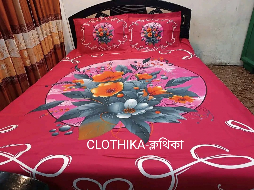 Picture of New Design Luxury Panel Bedsheet king size(8feet×7.5feet) with 2 pillows cover & 1side pillow cover for home decorations