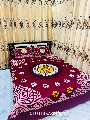 Picture of Premium Quality luxury panel bedsheet king size(8feet×f7.5feet) with 2 pillows cover & 1 side pillows cover for home decorations