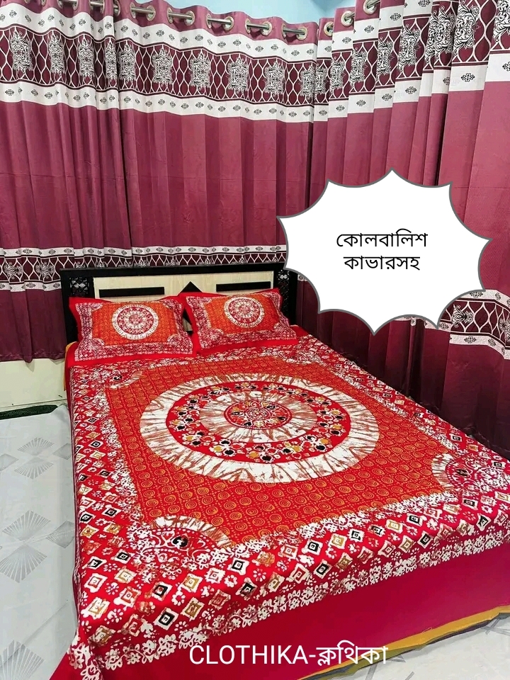 Picture of Premium Quality Panel Bedsheet king size(8feet×7.5feet) with 2 pillows cover & 1side pillow cover for home decorations